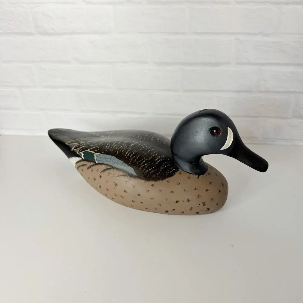 The Decoy Shop Blue Winged Teal Duck Decoy H. Heap III 1980 Signed 11 Inch